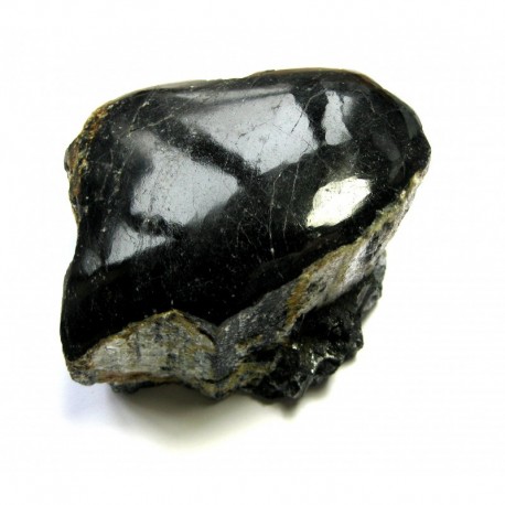 Anschliff Rohstein Turmalin schwarz Schörl 6x8 cm