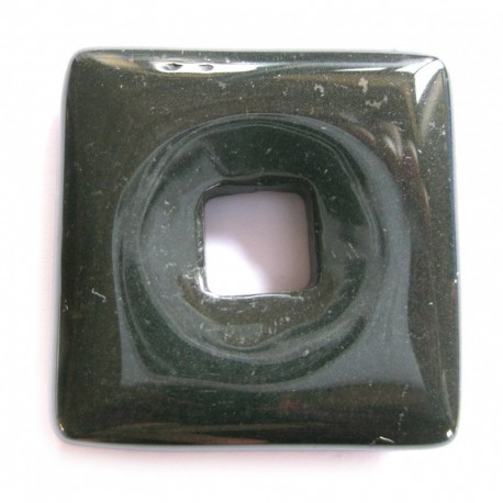 Donut Quadrat Onyx (gefärbt) 40 mm