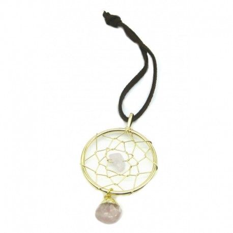 Anhänger Traumfänger Rosenquarz 35x55 mm