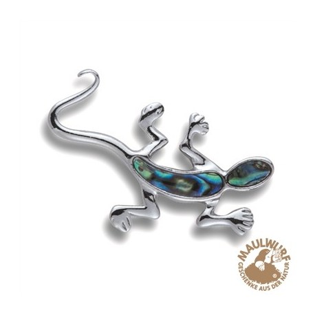 Brosche Paua Eidechse