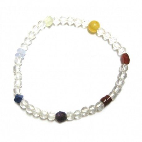 Chakra-Armband Crystal Bergkristall 3 mm Kugel
