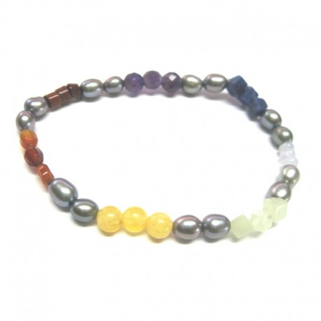 Chakra-Armband Pearl Perle (gefärbt) 4 mm
