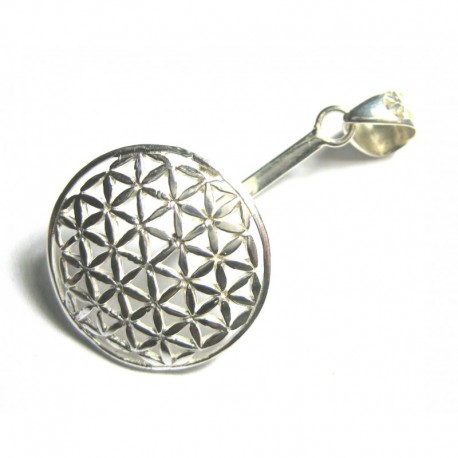 Donuthalter Blume des Lebens Messing versilbert für 30 mm Donuts