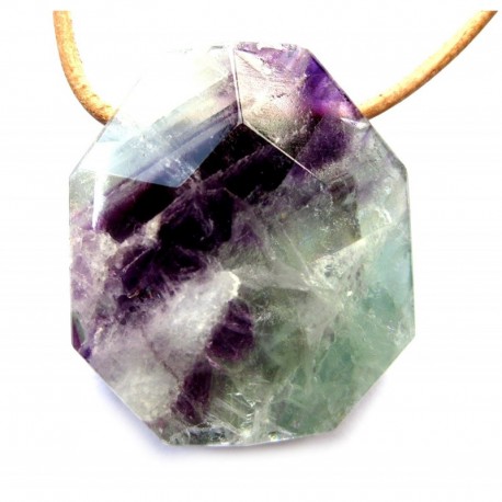 Freeform Fluorit facettiert gebohrt 2,5x3,5 cm