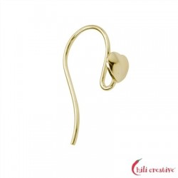 Ohrhaken zum Einhängen mit Herz 20 mm 925er Silber vergoldet VE 4 Stück