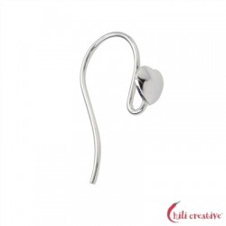 Ohrhaken zum Einhängen mit Herz 20 mm 925er Silber VE 4 Stück