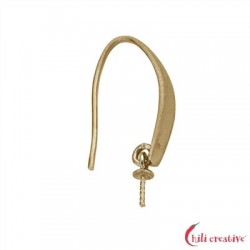 Ohrhaken sandgestrahlte Front 25 mm 925er Silber vergoldet matt VE 2 Stück