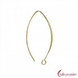 Ohrhaken Navette mit Öse 32 mm 925er Silber vergoldet VE 4 Stück