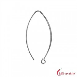 Ohrhaken Navette mit Öse 32 mm 925er Silber VE 4 Stück