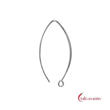 Ohrhaken Navette mit Öse 32 mm 925er Silber VE 4 Stück