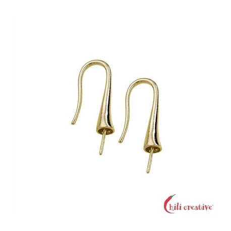 Ohrhaken konisch mit Stift 25 mm 925er Silber vergoldet VE 2 Stück