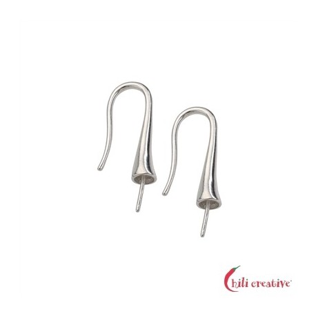 Ohrhaken konisch mit Stift 25 mm 925er Silber VE 2 Stück
