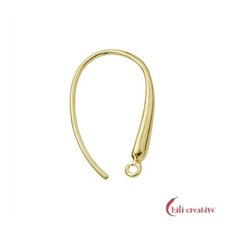 Ohrhaken konisch mit Öse 22 mm 925er Silber vergoldet VE 2 Stück