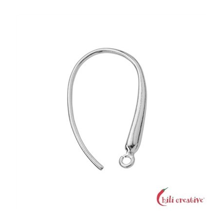 Ohrhaken konisch mit Öse 22 mm 925er Silber rhodiniert VE 2 Stück