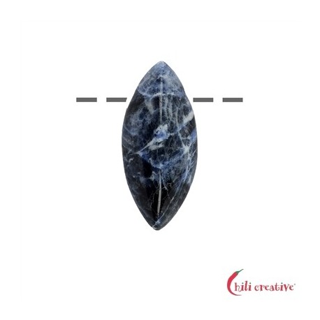 Navette Sodalith gebohrt 3 cm