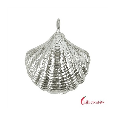 Anhänger mit Öse Muschel 19 mm 925er Silber 1 Stück