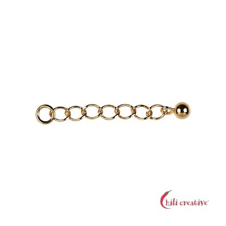 Verlängerungskettchen 30 mm x 3 mm Silber vergoldet VE 6 Stück