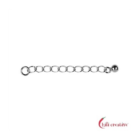 Verlängerungs-Kettchen 30 mm x 2 mm 925 Silber rhodiniert VE 6 Stück