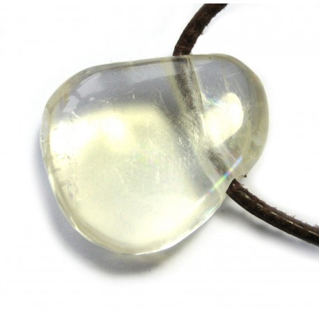 Tropfen gebohrt Calcit hellgelb kristallin L