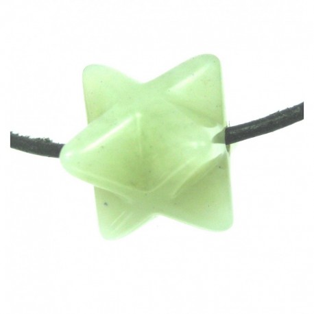 Merkaba gebohrt Serpentin grün 15 mm