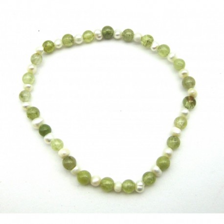 Kugel-Armband Granat grün Perle 4 mm