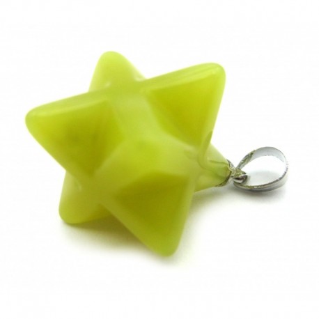 Merkaba-Anhänger Serpentin limone 15 mm