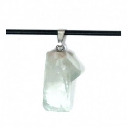 Apophyllit Roh-Kristall grün 20 mm mit 925er Silberöse