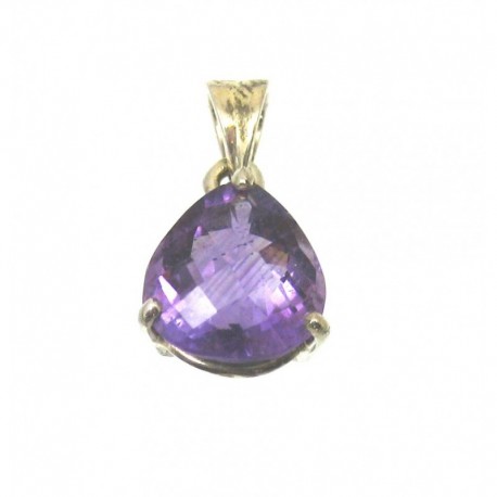 Anhänger facettiert Amethyst 12x18 mm 925er Silber