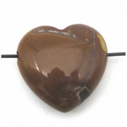 Herz Mookait weinrot 30 mm gebohrt