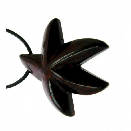 Anhänger Seestern Jaspis Brekzie 4 cm gebohrt