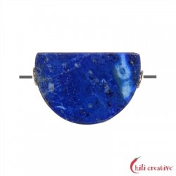 Halbrund Lapis Lazuli gebohrt 3,0 x 2,5cm 925er Silber rhodiniert