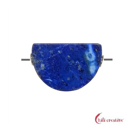 Halbrund Lapis Lazuli gebohrt 3,0 x 2,5cm 925er Silber rhodiniert