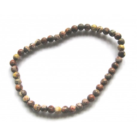 Kugel-Armband Rhyolith Leopardenstein 4 mm
