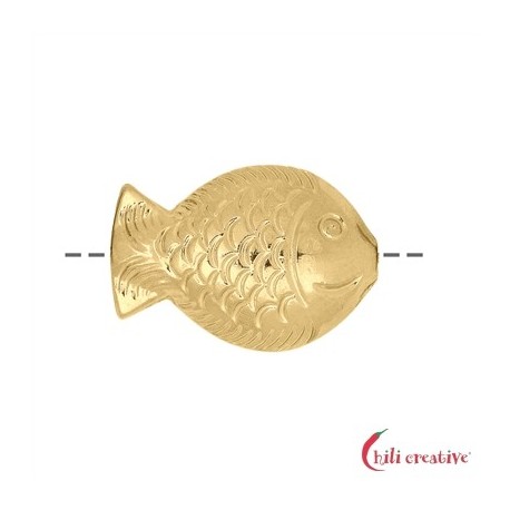 Fisch 25 x 18 mm 925er Silber vergoldet VE 1 Stück