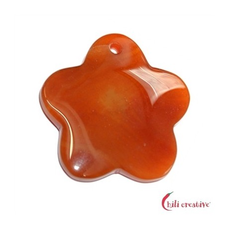 Blüte Carneol (gebr.) frontgebohrt 6,7 cm