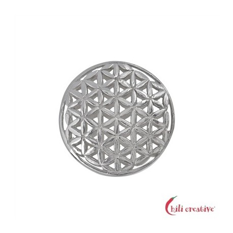 Zwischenteil Blume des Lebens 21 mm 925er Silber VE 1 Stück