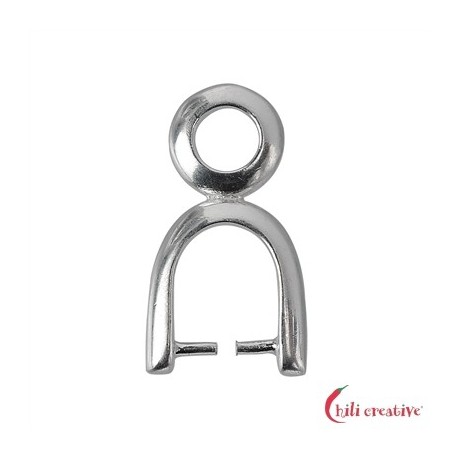 Basis-Halter zum Klemmen für frontgebohrte Steine 20 x 11,5 mm klein 925er Silber VE 1 Stück