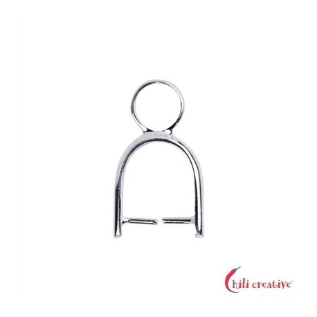 Basis-Halter zum Klemmen für frontgebohrte Steine 32 x 17 mm 925er Silber VE 1 Stück