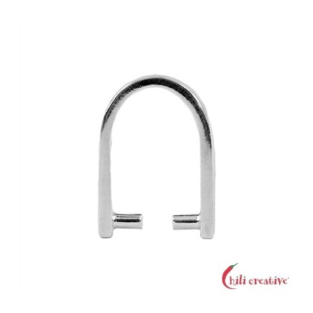 Basis-Halter zum Klemmen für frontgebohrte Steine 15 x 12 mm 925er Silber VE 1 Stück