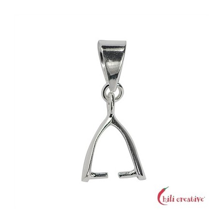 Basis-Halter für quergebohrte Steine Klassik 925er Silber VE 2 Stück