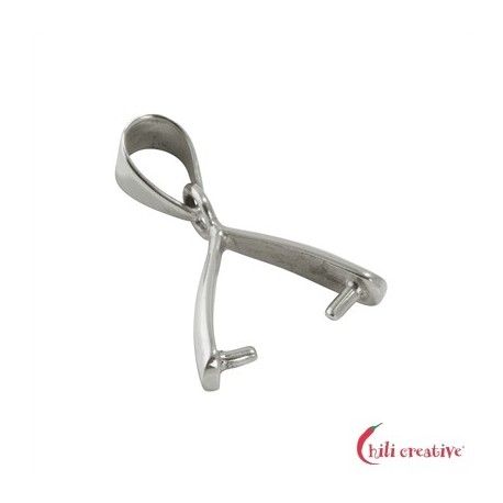 Basis-Halter für frontgebohrte Steine Schlaufe 925er Silber VE 2 Stück