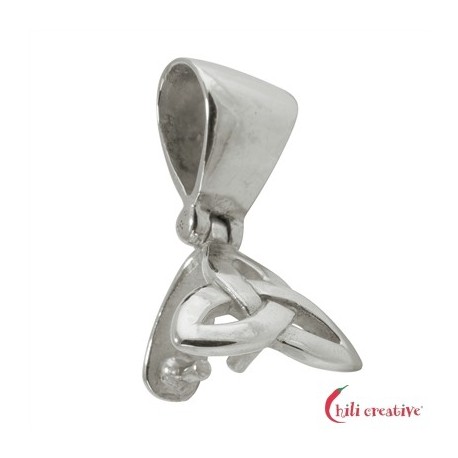 Basis-Halter für frontgebohrte Steine Celtic Clip 925er Silber VE 1 Stück
