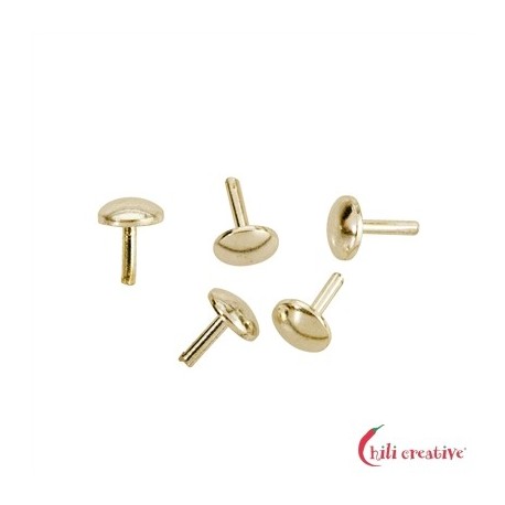 Abdeckung mit Stift für Bohrlöcher 925er Silber vergoldet VE 20 Stück