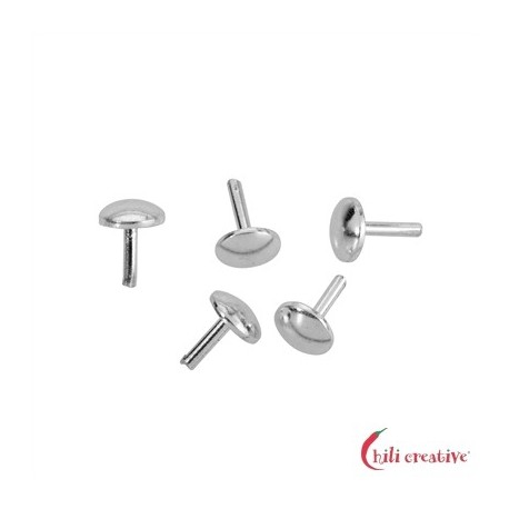 Abdeckung mit Stift für Bohrlöcher 925er Silber rhodiniert VE 20 Stück