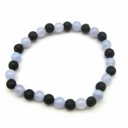 Kugel-Armband Mix Lava Chalcedon blau 6 mm