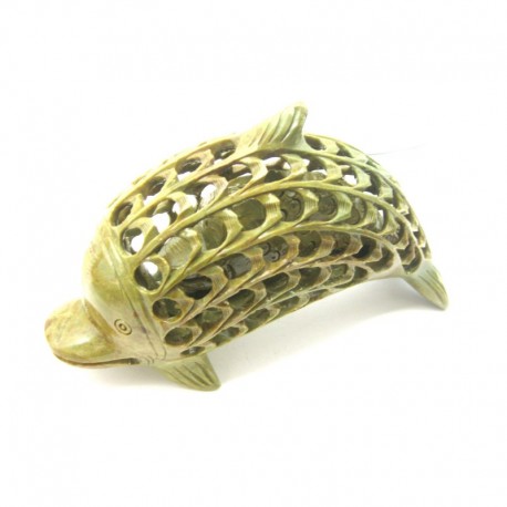 Speckstein-Gravur Delfin mit zweitem Delfin als Innengravur 8 x 15 cm