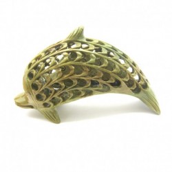 Speckstein-Gravur Delfin mit zweitem Delfin als Innengravur 9 x 18 cm