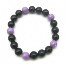 Kugel-Armband Mix Phosphosiderit schwarzer Turmalin 10 mm
