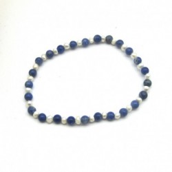 Kugel-Armband Mix Sodalith Süßwasserzuchtperle 4 mm