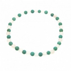 Kugel-Armband Mix Amazonit Rosenquarz 4 mm